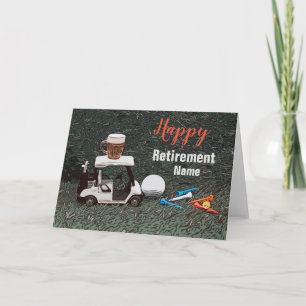 Golf happy retirement with Name  beer cart golfer  Card
