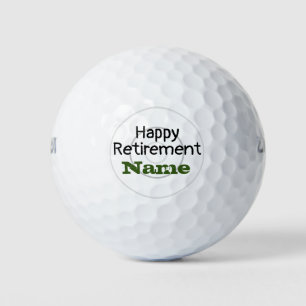 Golf happy retirement wording on golf ball