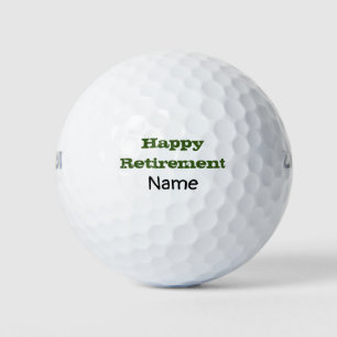 Golf happy retirement wording on golf ball