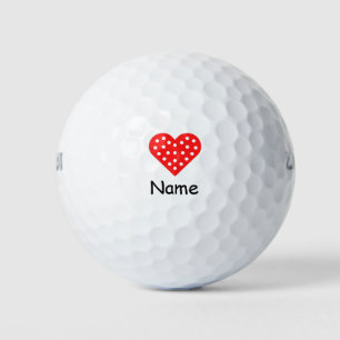 Golf Happy Valentine's Day with love red heart  Balls