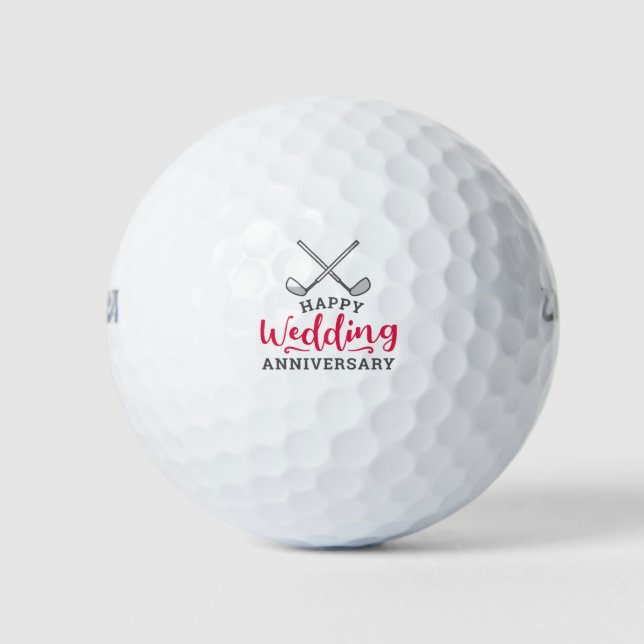 Golf  Happy Wedding anniversary with golf iron Golf Balls (Front)