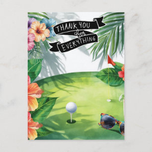 Golf Hawaii themed Flat Thank You Card