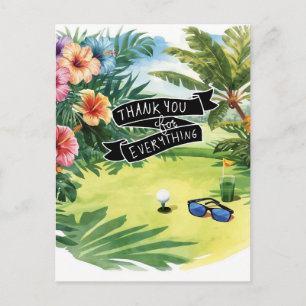 Golf Hawaii themed Flat Thank You Card