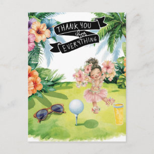 Golf Hawaii themed Flat Thank You Card