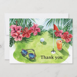 Golf Hawaii themed for Hawaiian Birthday Party Thank You Card