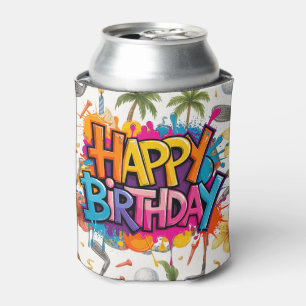 Golf Hawaii themed for Hawaiian Golfer Party Can Cooler