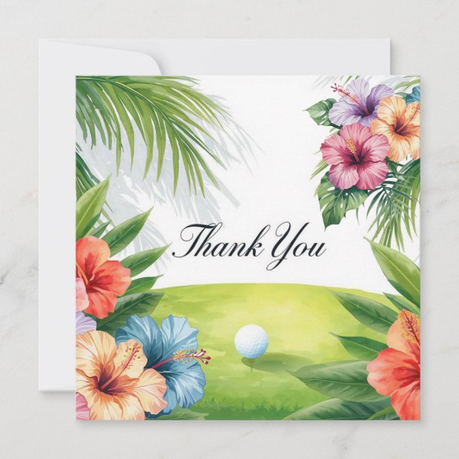 Golf Hawaii Themed Thank You Card  (Front)