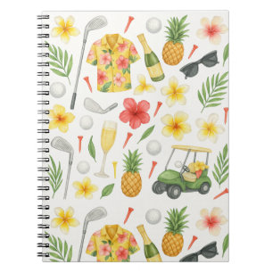 Golf Hawaiian themed for Hawaii Golfer Notebook