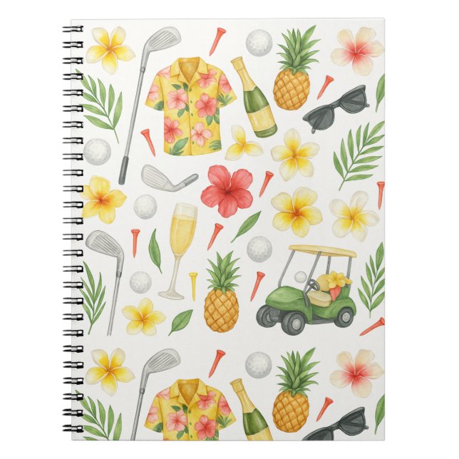Golf Hawaiian themed for Hawaii Golfer  Notebook (Front)