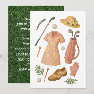 Golf Hawaiian themed Lady Woman Golfer tournament  Invitation