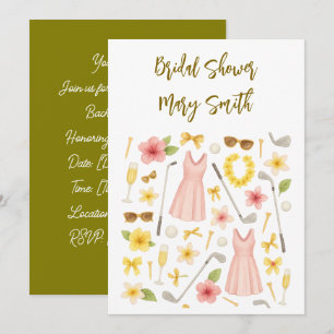 Golf Hawaiian themed Wedding for golfer Lover Invitation