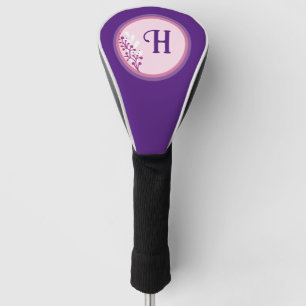 Golf Head Cover  - Add your initial - Purple