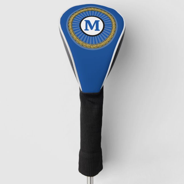 Golf Head Cover -  Blue - Personalised  (Front)