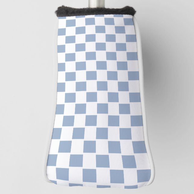Golf Head Cover Blue & White Chequered Square (Rotate 90)