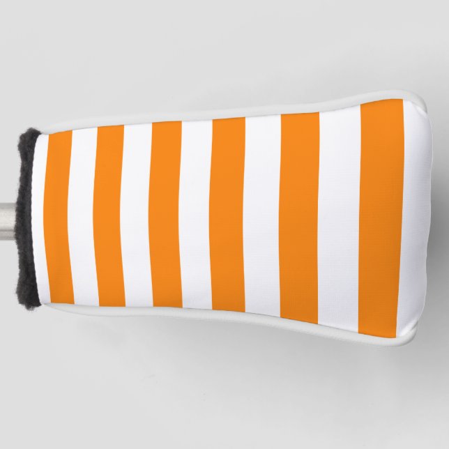 Golf Head Cover Orange & White Stripe  (Front)