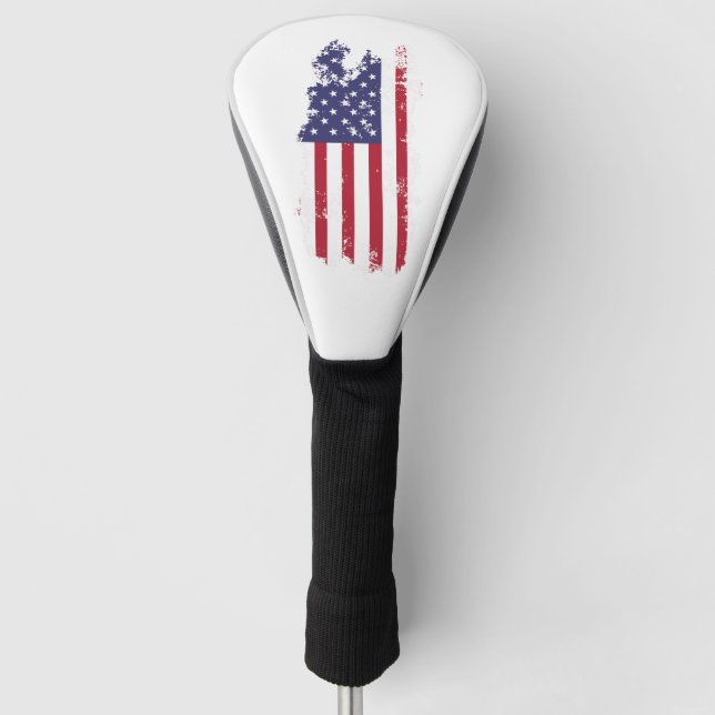 *~* Golf Head Cover Patiotic Grunge USA Flag (Front)