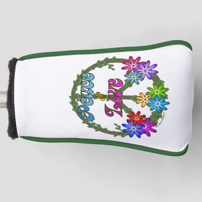 Golf Head Cover - Peace & Love (Front)