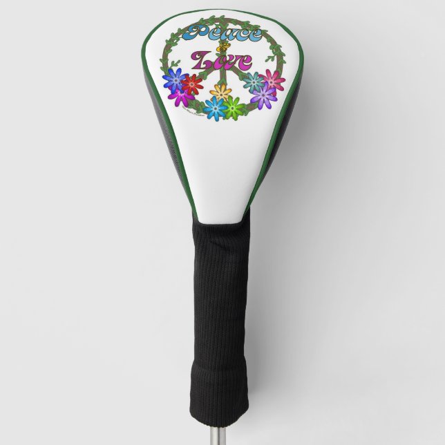 Golf Head Cover - Peace & Love (Front)