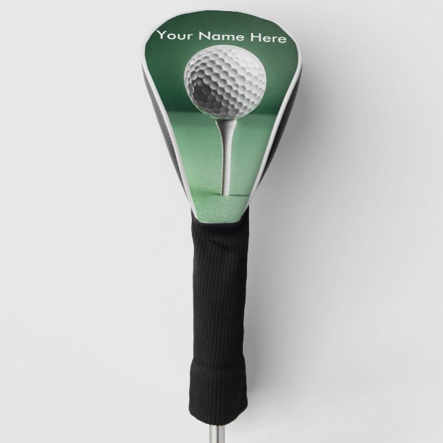 Golf head cover with golf ball image (Front)