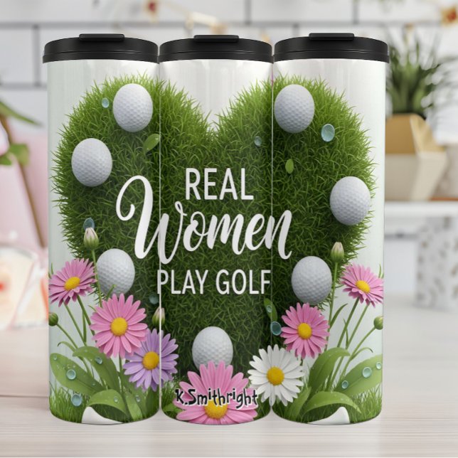 Golf Heart Women Play Golf Thermal Tumbler (Creator Uploaded)