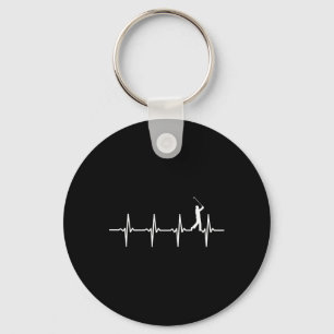 Golf Heartbeat For Golfers  Key Ring
