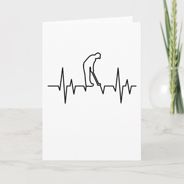 GOLF HEARTBEAT Golfing Clothes Women Men Kids Card (Front)
