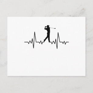 GOLF HEARTBEAT Golfing Clothes Women Men Kids Postcard