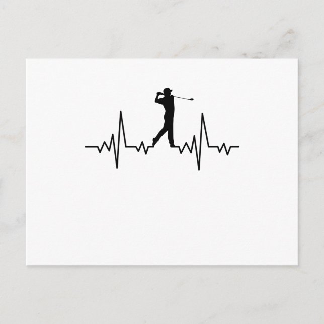 GOLF HEARTBEAT Golfing Clothes Women Men Kids Postcard (Front)