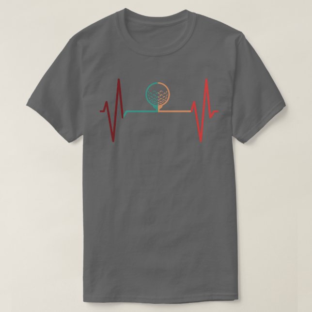 Golf Heartbeat Retro  T-Shirt (Design Front)