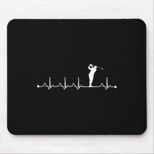 Golf Heartbeat Shirt Heartbeat Love Gift Mouse Mat