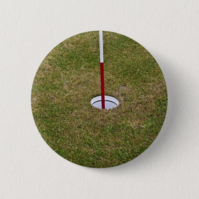 Golf hole 6 cm round badge (Front)