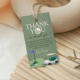 Golf Hole in ONE Birthday Favour Thank You Tag
