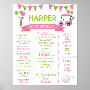 Golf Hole in One Birthday Milestone Sign Board