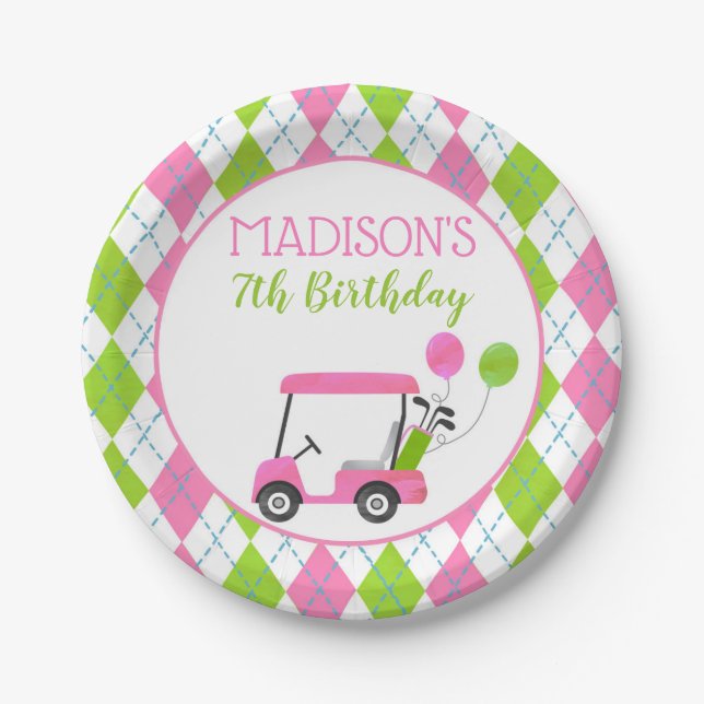 Golf Hole In One Birthday Paper Plates (Front)