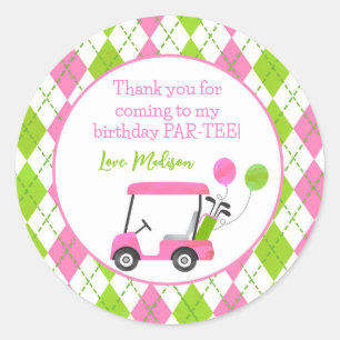 Golf Hole in One Birthday Party Favour Stickers