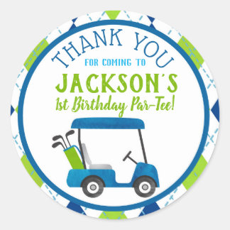 Golf Hole In One Birthday Party Favour Stickers