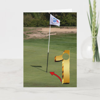 Golf. Hole in one. Card