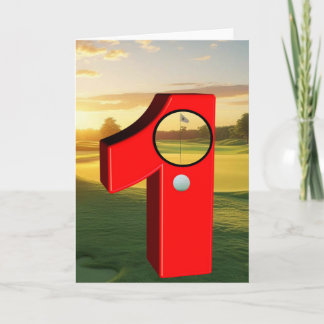 Golf. Hole in one. Card