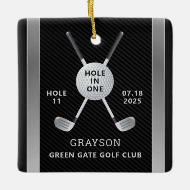 Golf Hole In One Ceramic Ornament (Front)
