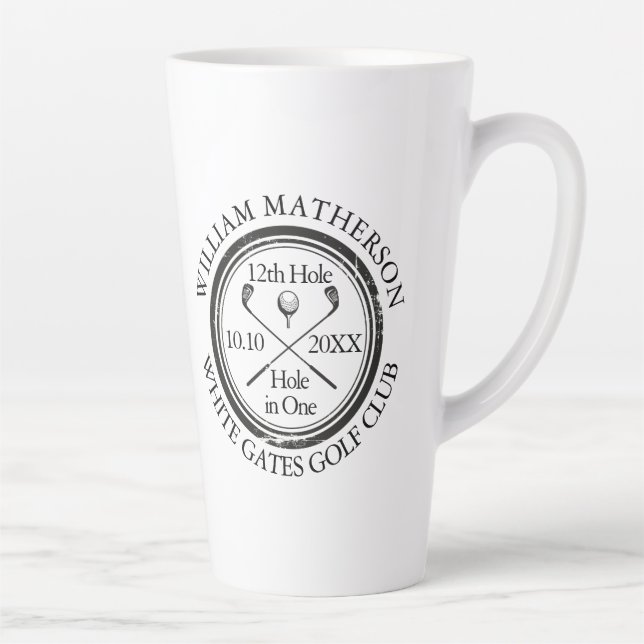 Golf Hole in One Classic Custom Latte Mug (Right)