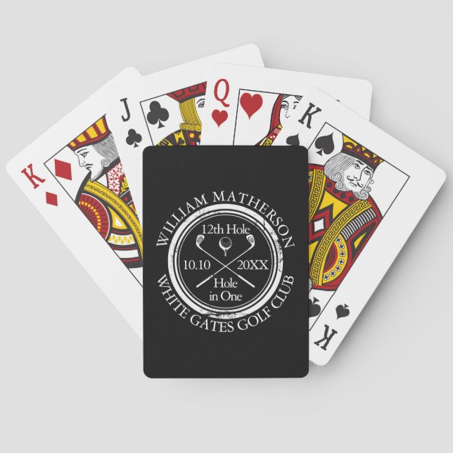 Golf Hole in One Classic Personalised Playing Cards (Back)