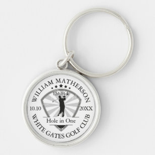 Golf Hole in One Classic Personalized Key Ring