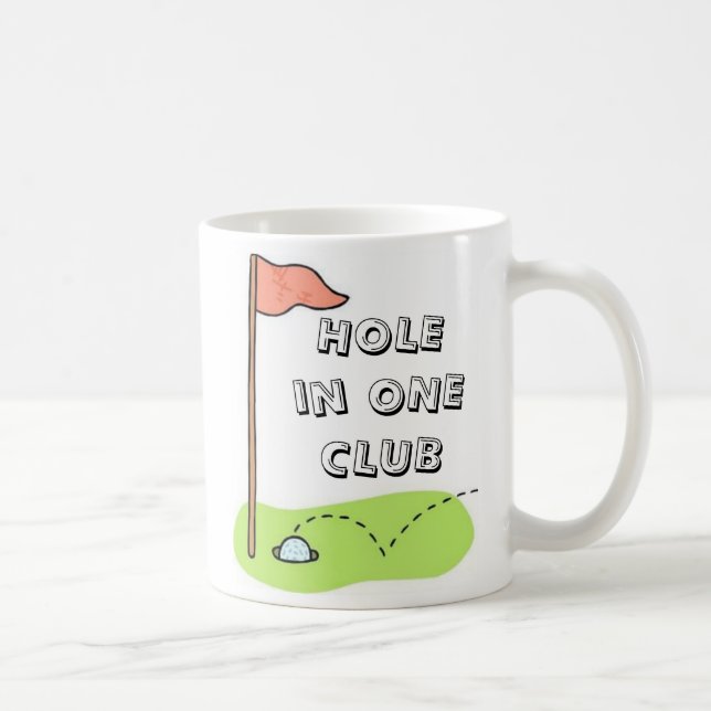 Golf Hole in One Club Sports Custom Personalised Coffee Mug (Right)