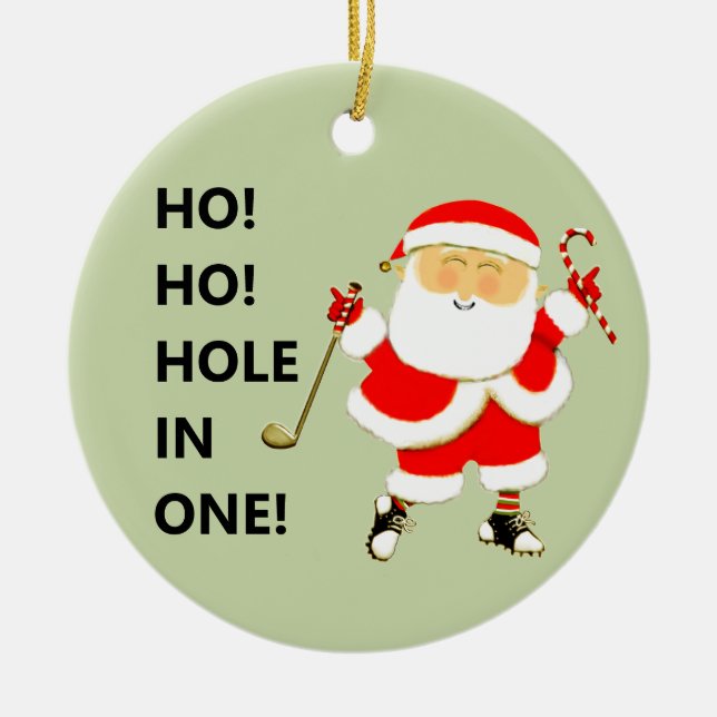 Golf Hole-in-one Collectable Ceramic Tree Decoration (Front)