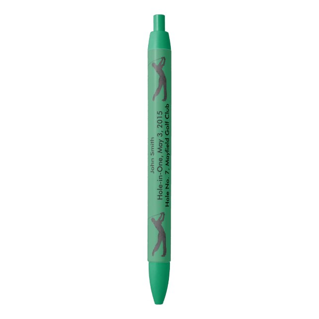 Golf Hole-in-one Commemoration Customisable Black Ink Pen (Front Vertical)