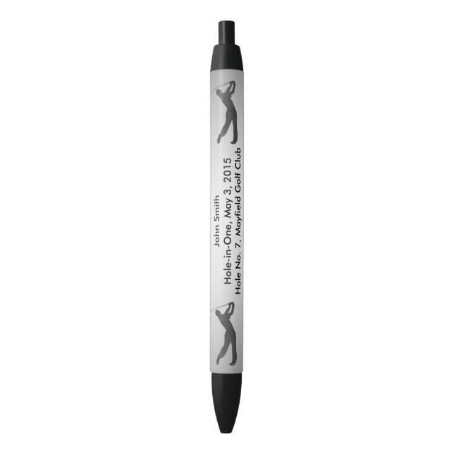 Golf Hole-in-one Commemoration Customisable Black Ink Pen (Front Vertical)
