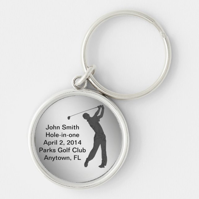 Golf Hole-in-one Commemoration Customisable Key Ring (Front)