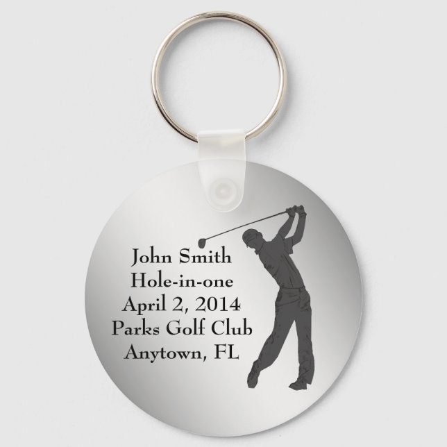 Golf Hole-in-one Commemoration Customisable Key Ring (Front)