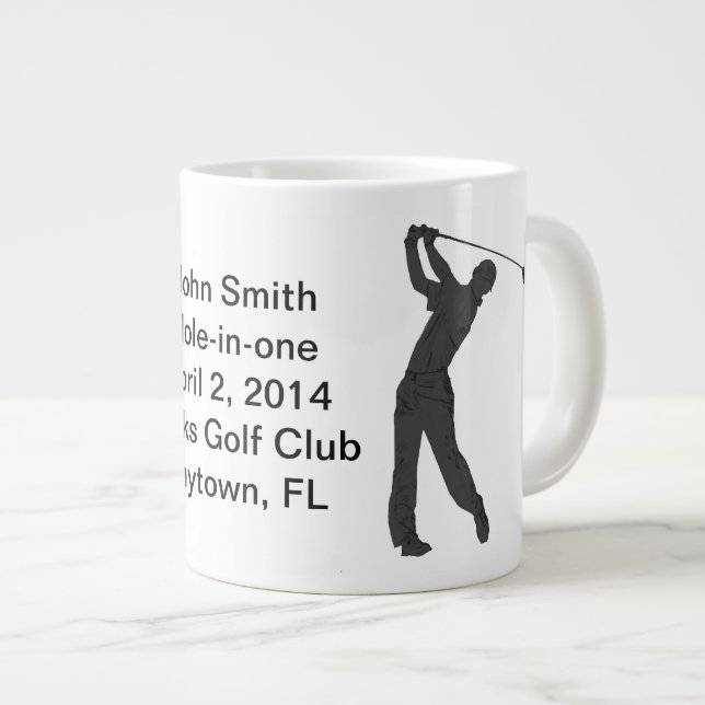 Golf Hole-in-one Commemoration Customisable Large Coffee Mug (Front Right)