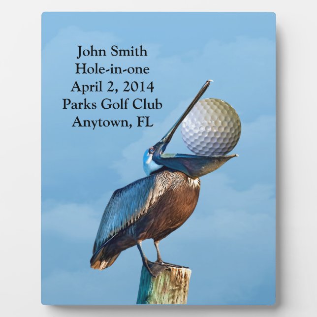 Golf Hole-in-one Commemoration Customisable Plaque (Front)